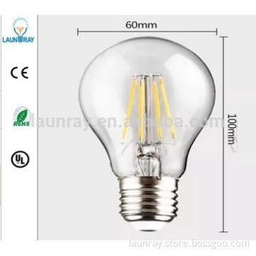 E27 Dimmable 4W LED Filament Bulb Energy Saving with UL Lamp 4W